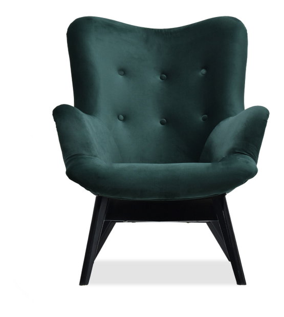 Fotoliu de design Florentino (verde închis + nuc)