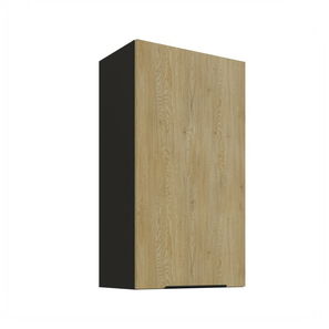 Dulap superior de bucătărie Carminia 50 G-90 1F (stejar cremona + negru)