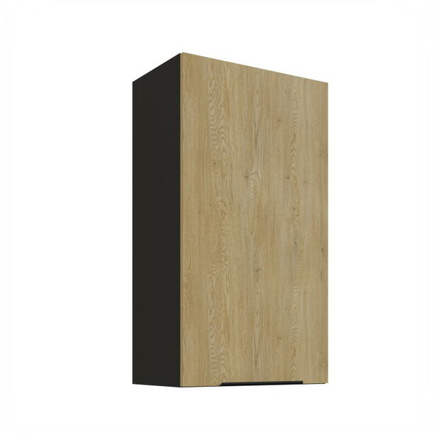 Dulap superior de bucătărie Carminia 50 G-90 1F (stejar cremona + negru)