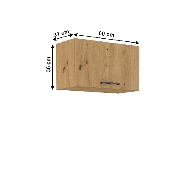 Horná kuchynská skrinka Meriel 60 GU-36 1F (dub artisan)