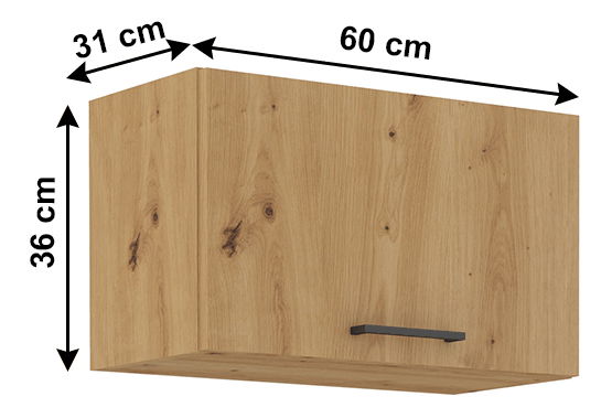 Gornji kuhinjski ormarić- Kondela Meriel 60 GU-36 1F (hrast artisan)