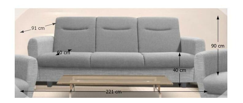 Háromszemélyes kanapé Milo szürke