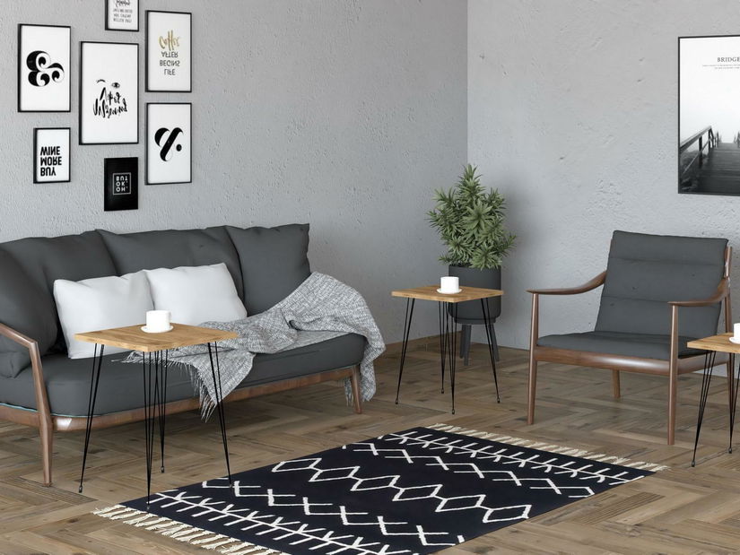 Set 3buc. măsuțe cafea Pakamo (negru + oud) 