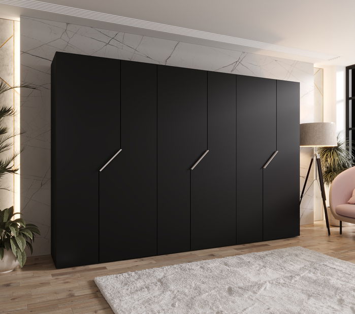 Šatníková skriňa Alaris 1 300 (čierna + kašmír)