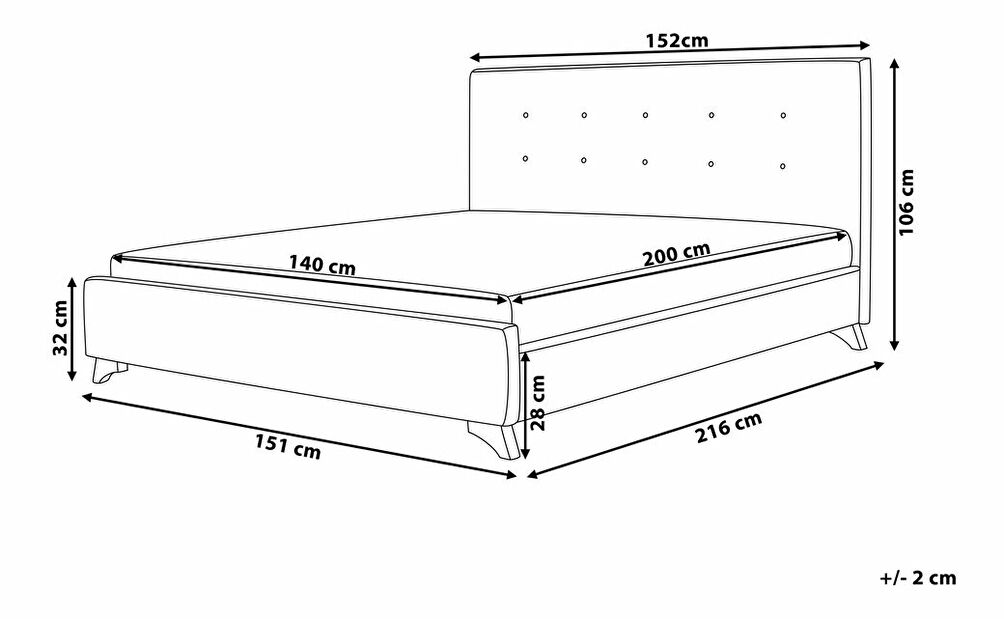 Manželská posteľ 140 cm AMBRE (s roštom) (čierna)