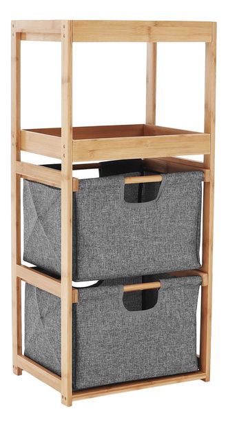 Regál Kendra (bambus + sivá)