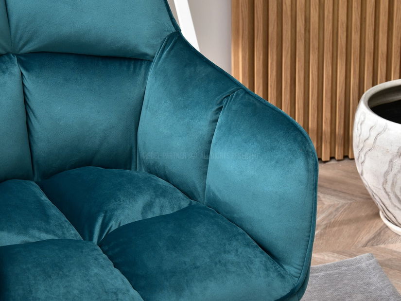 Fotoliu Island (turcoaz + crom)