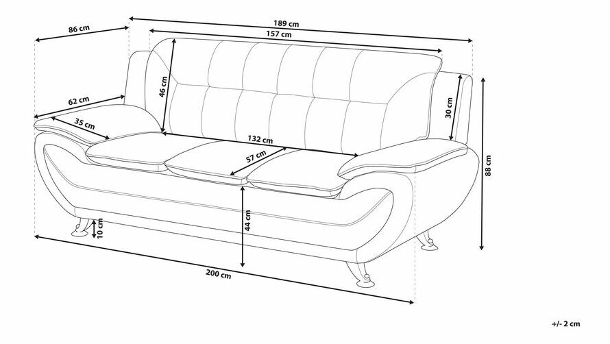 Pohovka trojsedačka Leyton (sivá)