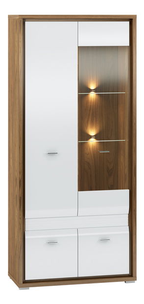 Vitrină Sekura 08 (alb lucios)