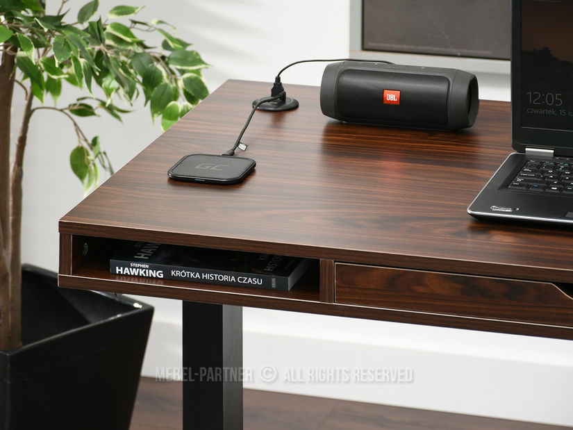 Masă PC Osto 120 (nuc + negru)