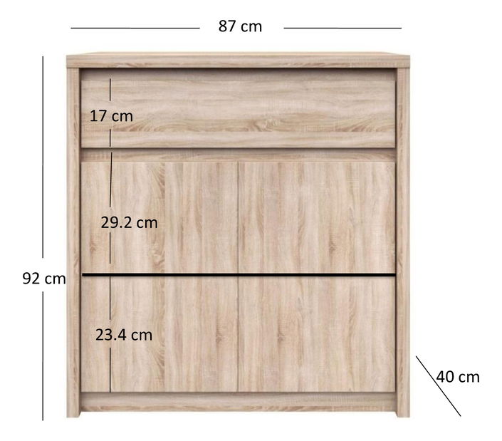 Komoda Noella 2D1S (hrast sonoma)