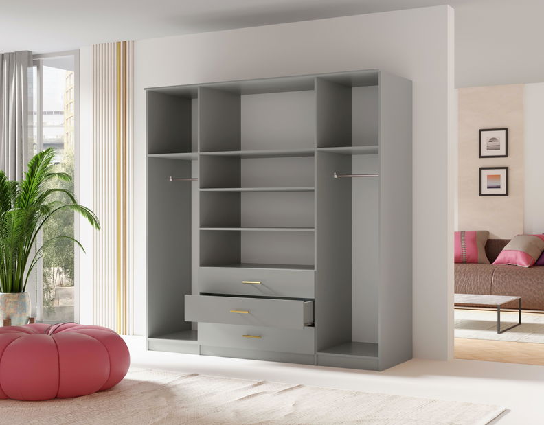 Dulap de haine Selforta 4D (Gri) (cu oglindă)