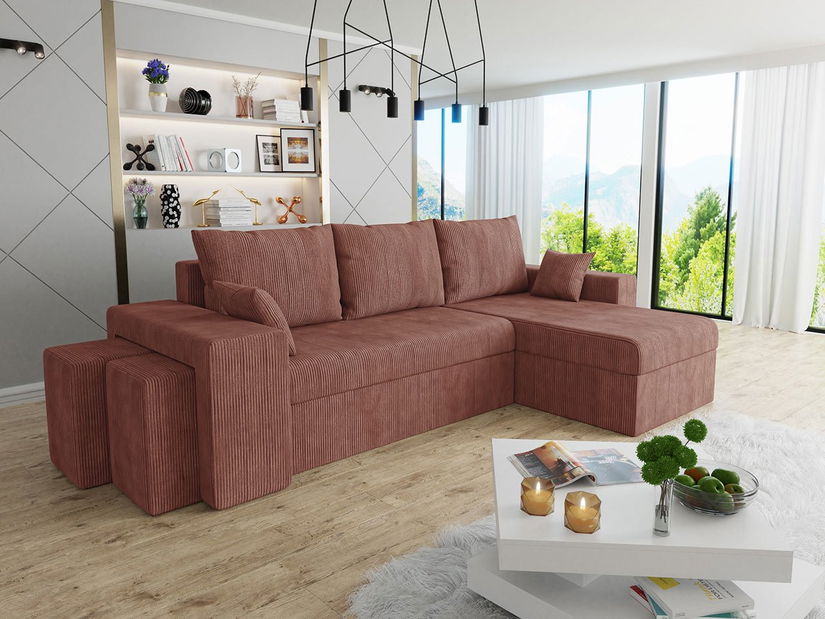 Sarokkanapé Terazuno S (terakota) (tárolóhellyel)