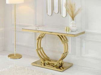 Konzolasztal Tess (fehér márvány + arany)