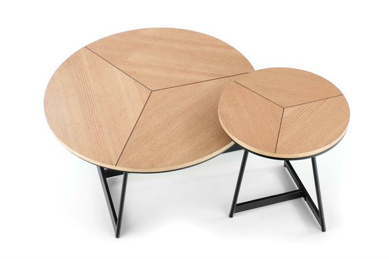 Stolić za kavu Kami (prirodno drvo + crna)