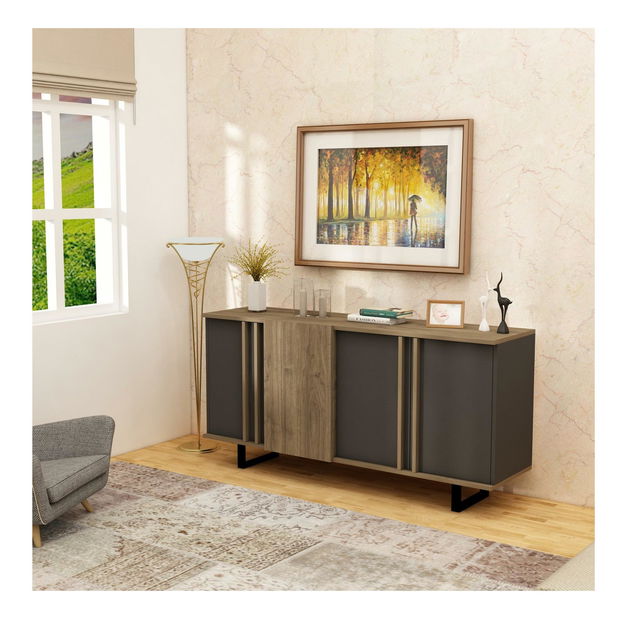 Konzolový stolík Notatu (orech + antracit) 