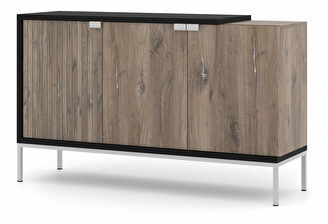 Skrinka 143 3D Toleo (dub flasgstaff + čierna + strieborná)