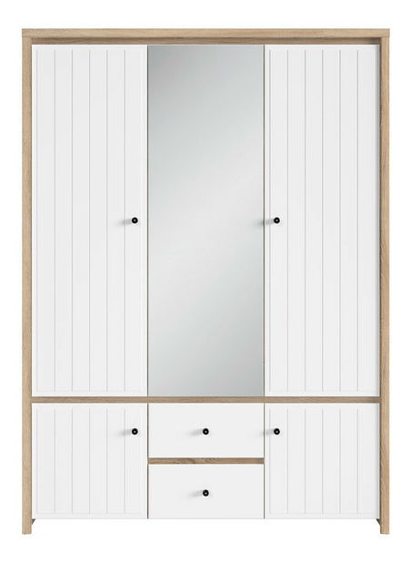 Šatníková skriňa BRW Karet SZF5D2S (dub sonoma + biela matná)