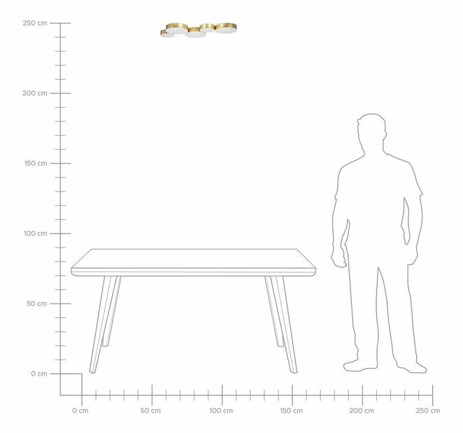 Stropné svietidlo Luga (zlatá)