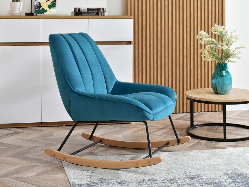 Fotel Bertie (türkiz + fekete bükk)