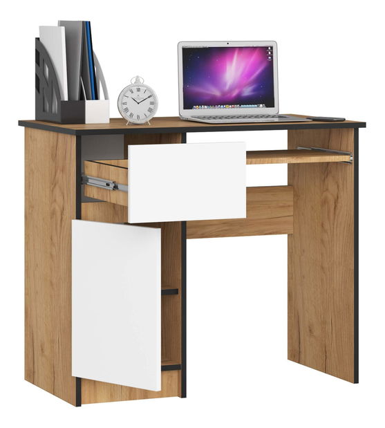 PC stolík Bhaskar (dub craft + biela) (L)
