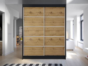 Šatníková skriňa Chantal 4 (čierna + artisan)