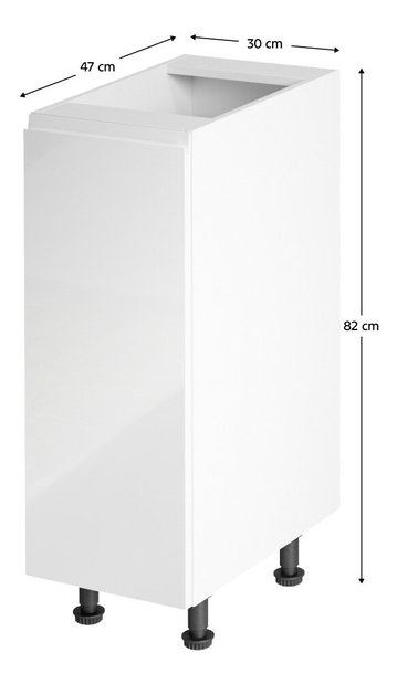 Dulap inferior de bucătărie D30 Aurellia (Alb + Alb lucios) (S)