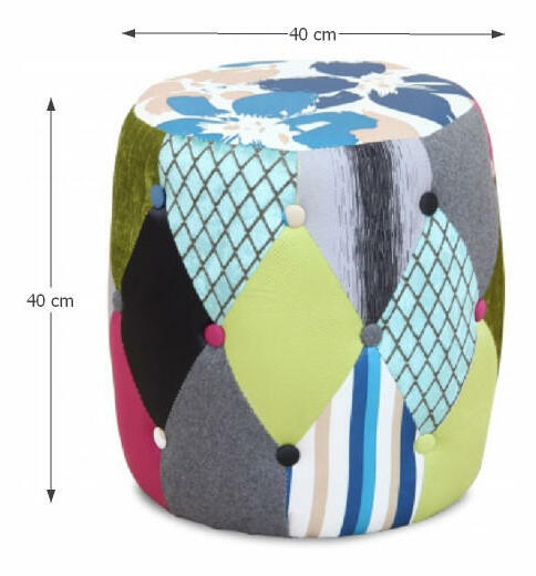 Taburetka Dema (vzor patchwork)