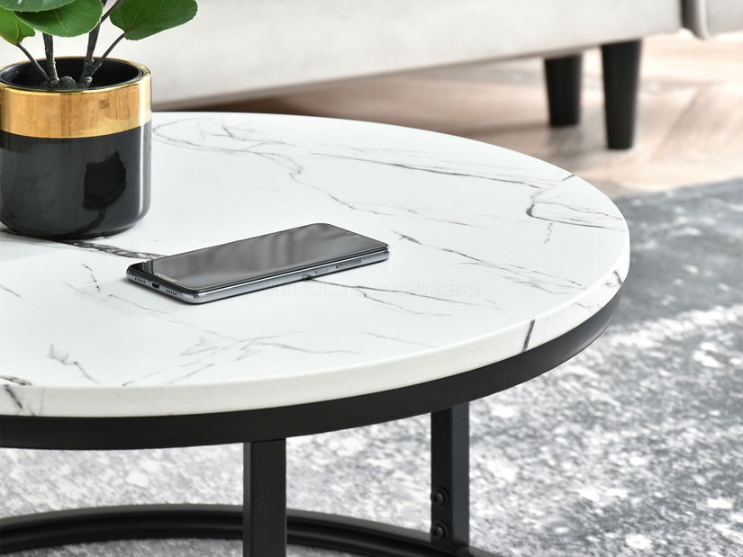 Dohányzóasztal Kolja Stolik S (fehér + fekete)