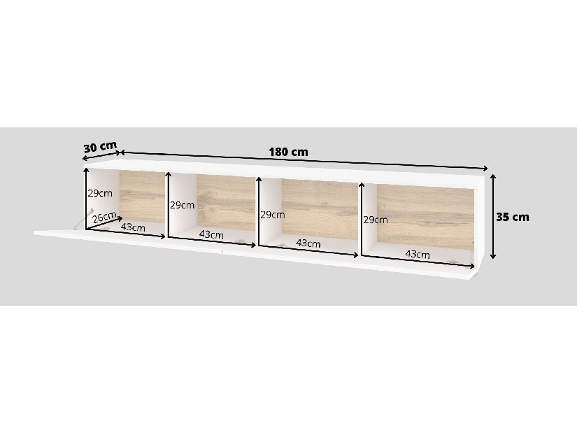 Tv stolík/skrinka Avernic Typ 40 (biela + dub wotan)