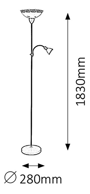 Stojanová lampa Etrusco 6968 (antická hnedá)