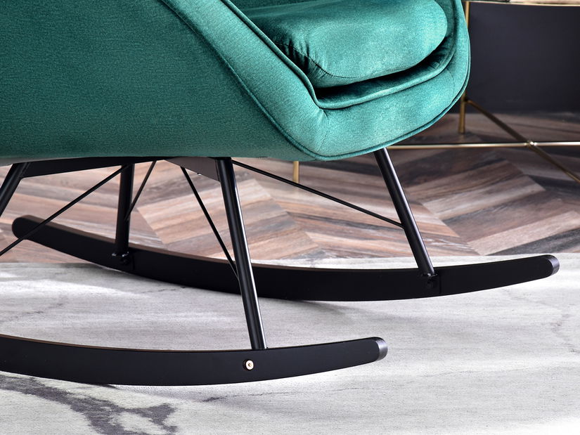 Hojdacie kreslo Coccolisimo (zelená + orech čierny)