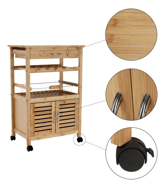 Stolić za serviranje Echo (prirodni bambus)