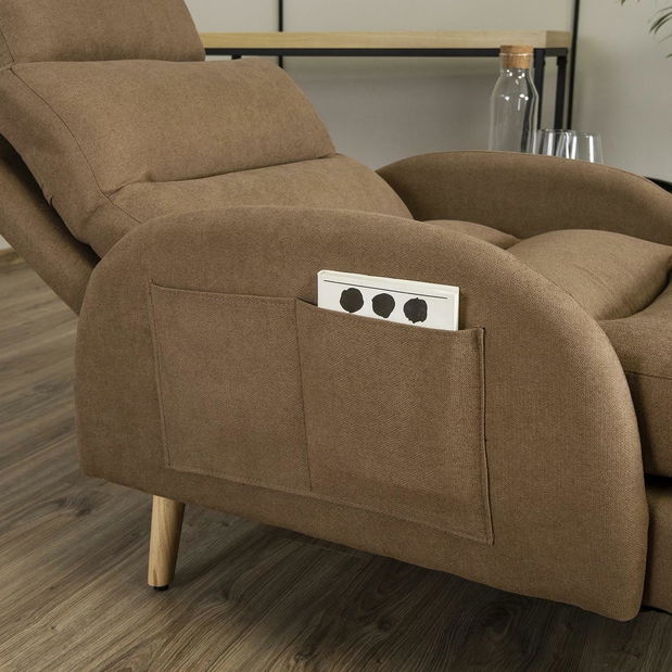 Podesiva fotelja Hondurenas (smeđa) (s tabureom)