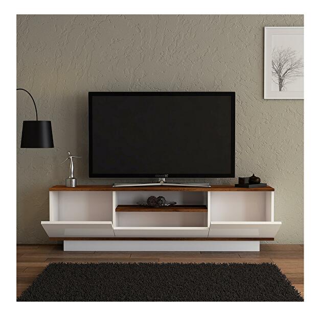 TV asztal/szekrény Vamebo 1 (barokk dió + fehér) 