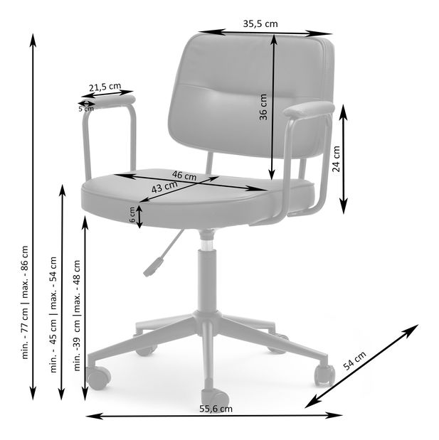 Scaun Henro (nuc închis + negru)