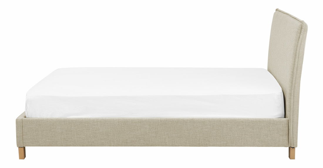 Pat matrimonial 160 cm SANCHEZ (cu somieră) (bej)