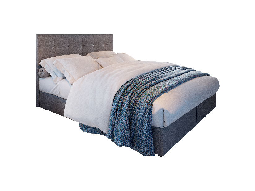 Kontinentálna posteľ 180 cm Karen Comfort (sivá) (s matracom a úložným priestorom)