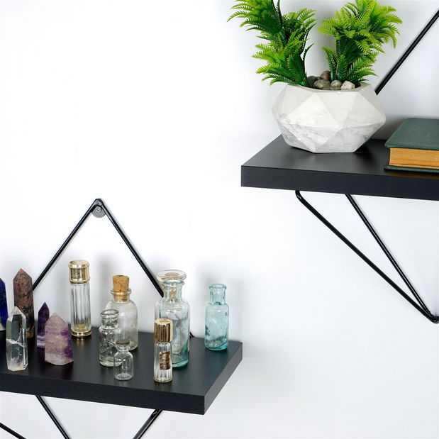 Nástenná polica We 1 (čierna)