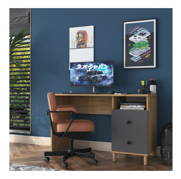 PC asztal Sikine 3 (dió + antracit)