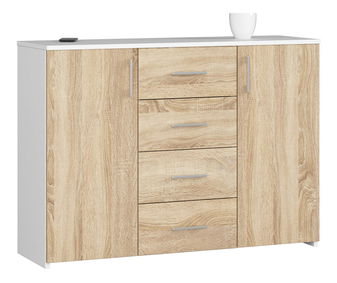 Komoda Kuerten (bijela + hrast sonoma)