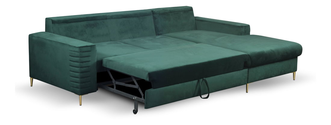 Sarok ülőgarnitúra Coleen (sötétzöld) (J)