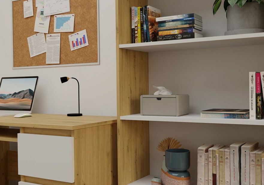 Regál Refarencios 4 (dub artisan + biela)