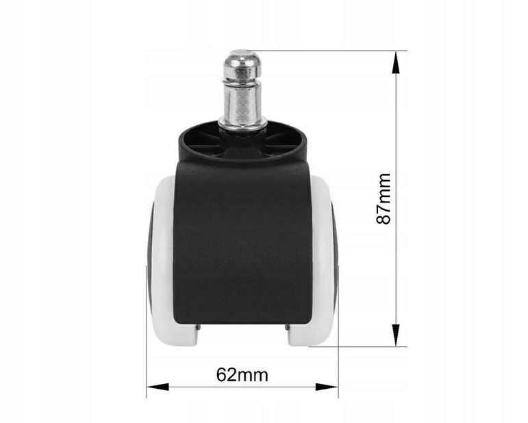Sada 5ks. koliesok na kancelársku stoličku Kurporesso 1 (biela + čierna)