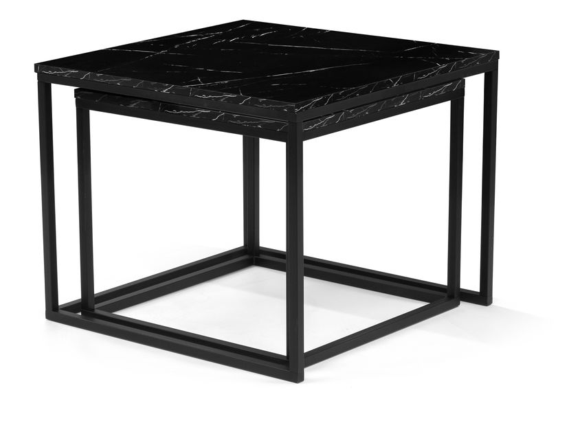 Dohányzóasztal szett 2db. Verona (fekete márvány)