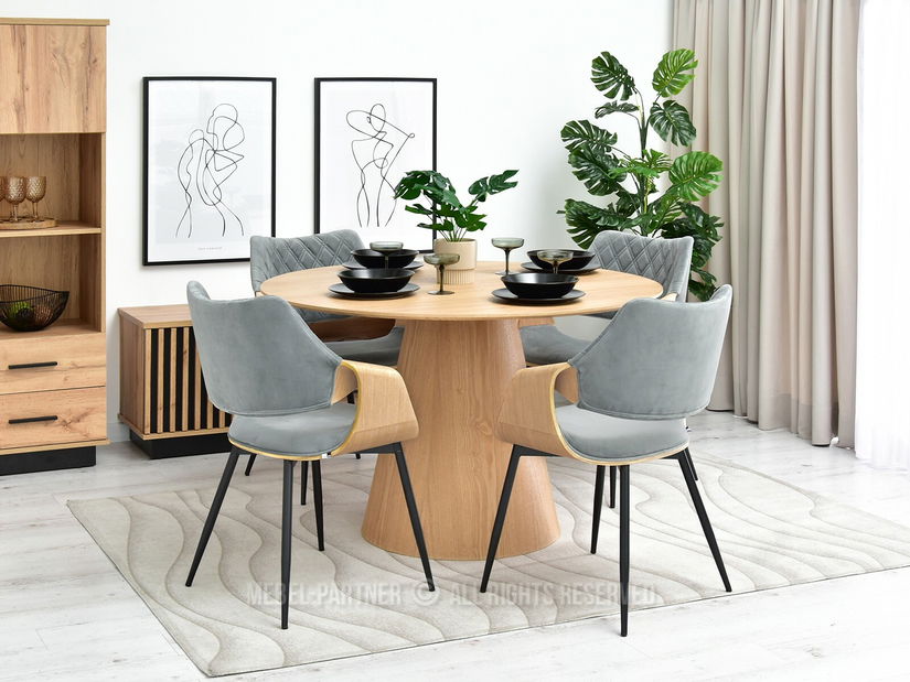 Stolica Rolf K (hrast sivi + crna)