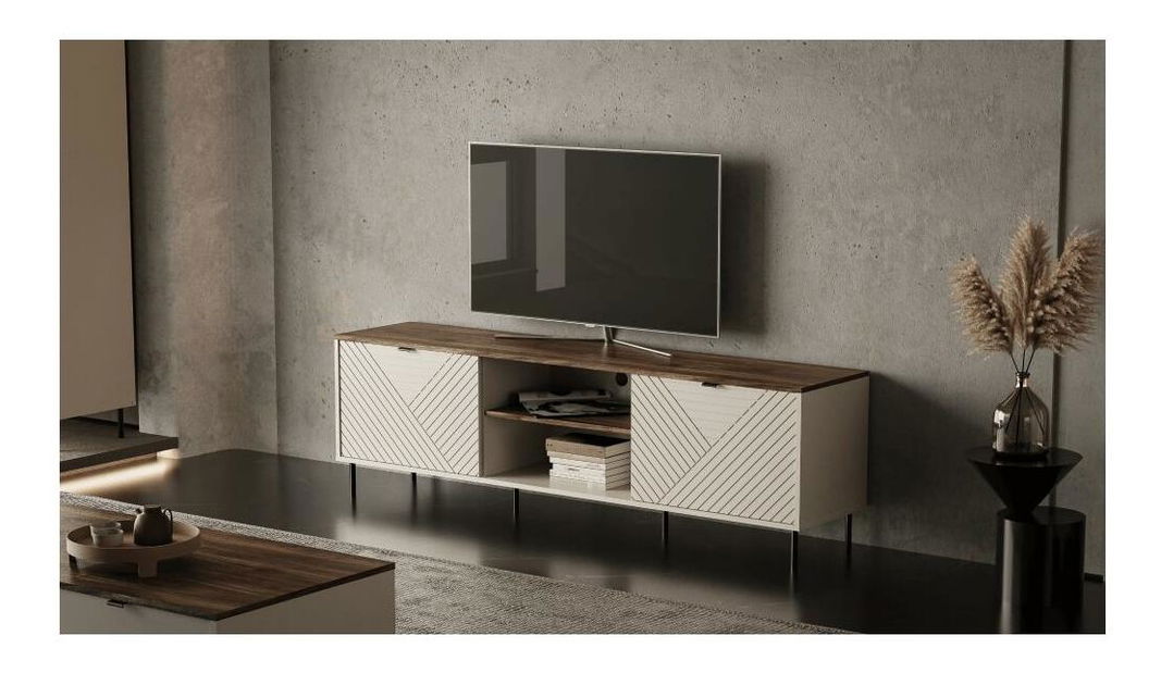 Dulap TV Explicaba (cashmir + stejar castello) 