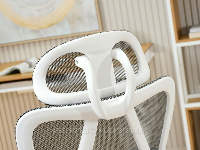 Fotoliu de birou Derenis (gri + alb)