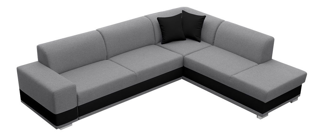 Kutna garnitura- Darcia (svijetlosiva + crna) (D)