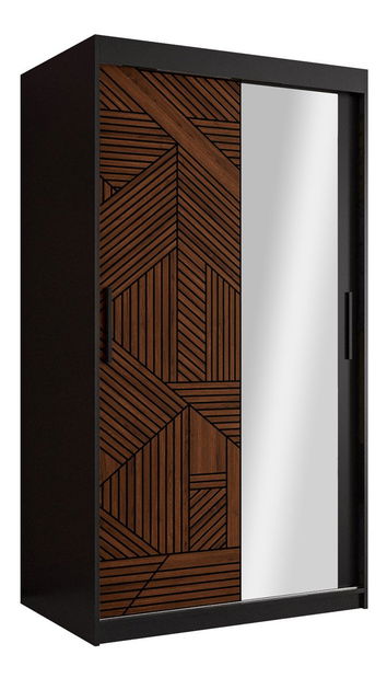 Ormar za garderobu Monte 1 (crna + tamni orah)